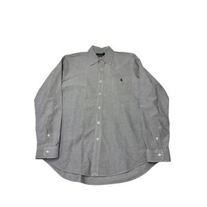 Ralph Lauren Mens Classic Fit Oxford Button Down Shirt Grey Large Long Sleeve